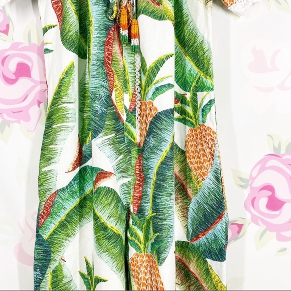 NEW FARM Rio Forest Palm Tropical Linen Jumpsuit XS - Picture 6 of 16